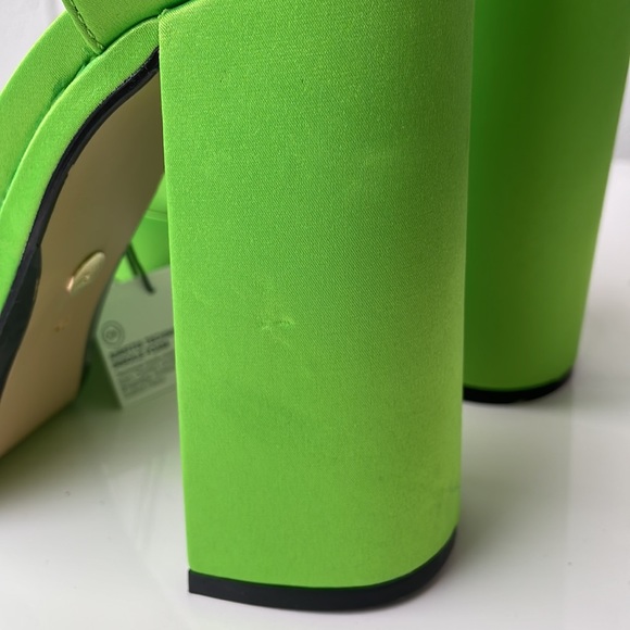 Zara NWT 90s neon green platform Mary Jane square toe 9 - Picture 8 of 11